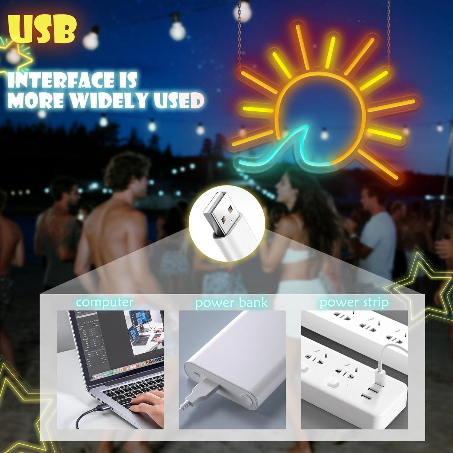 Letrero de Neón LED Amanecer y Atardecer QIXCOZTI 38x20cm