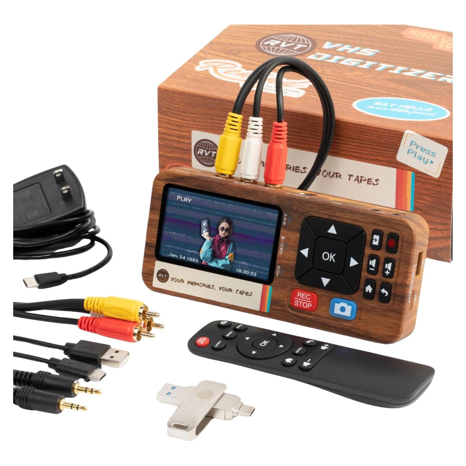 Convertidor de VHS a Digital RVT Digitizer 3.0 con USB 32GB