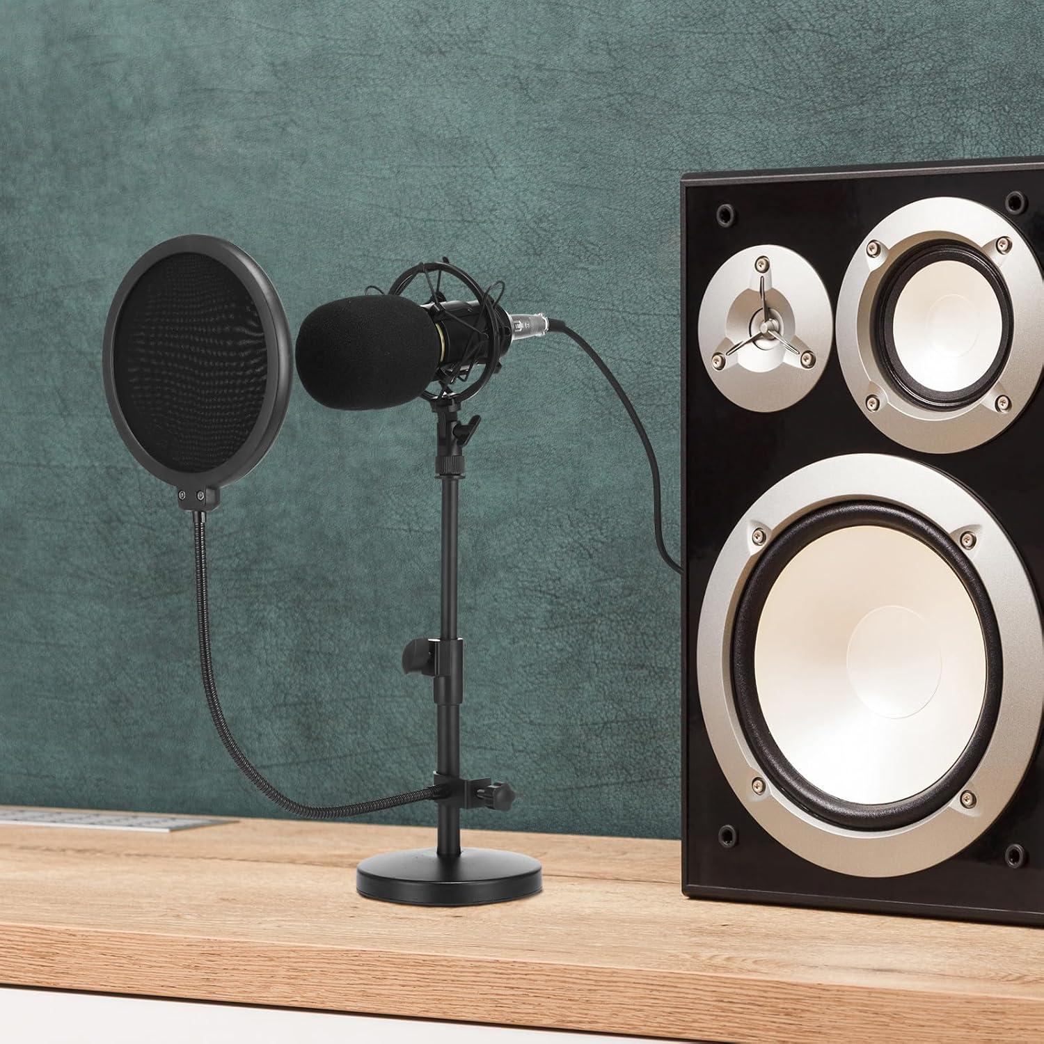 Kit de Micrófono de Condensador XLR Sherr - 2 Piezas, Soporte y Accesorios