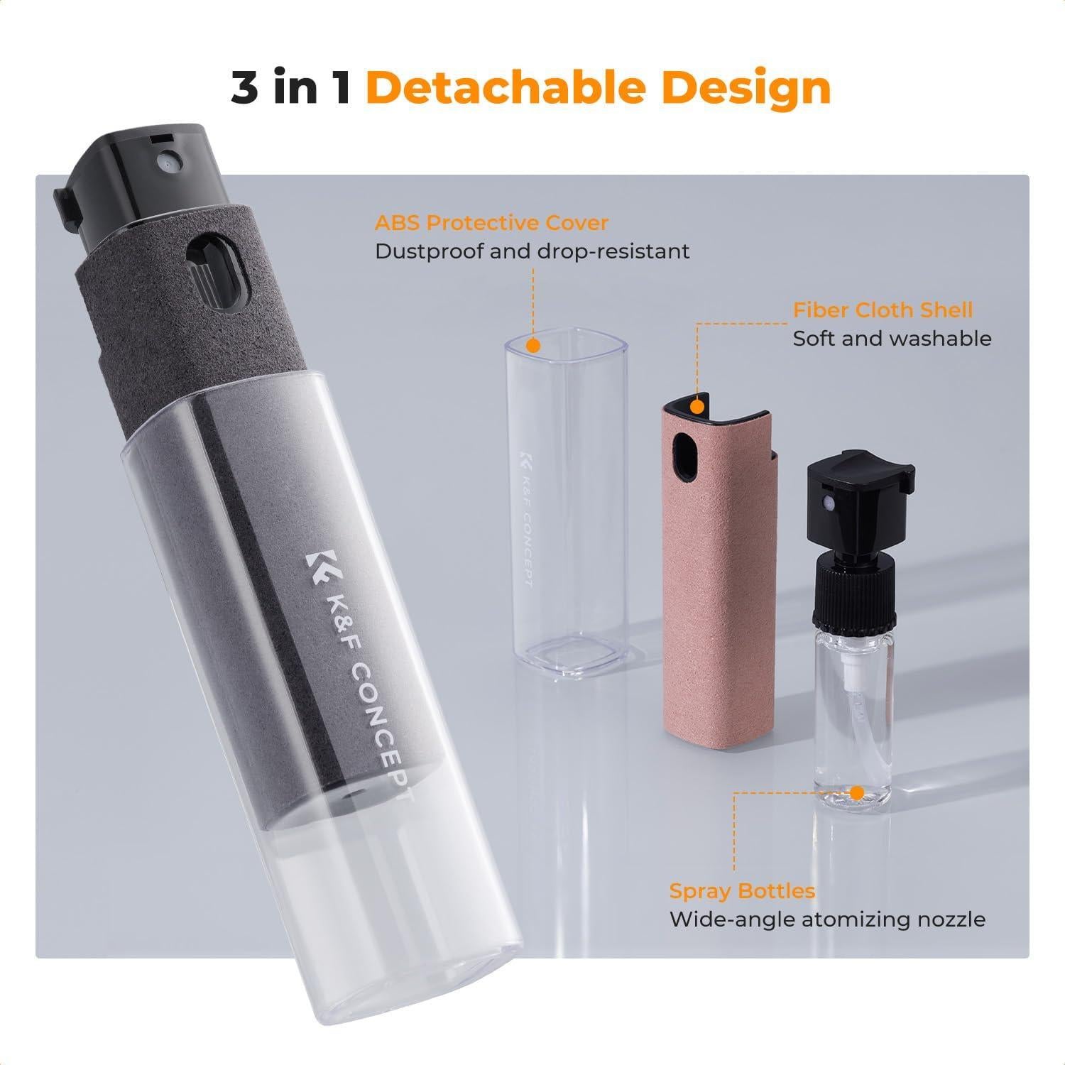 K&F CONCEPT Kit Limpiador Pantallas 2 Pcs Spray y Paño Microfibra