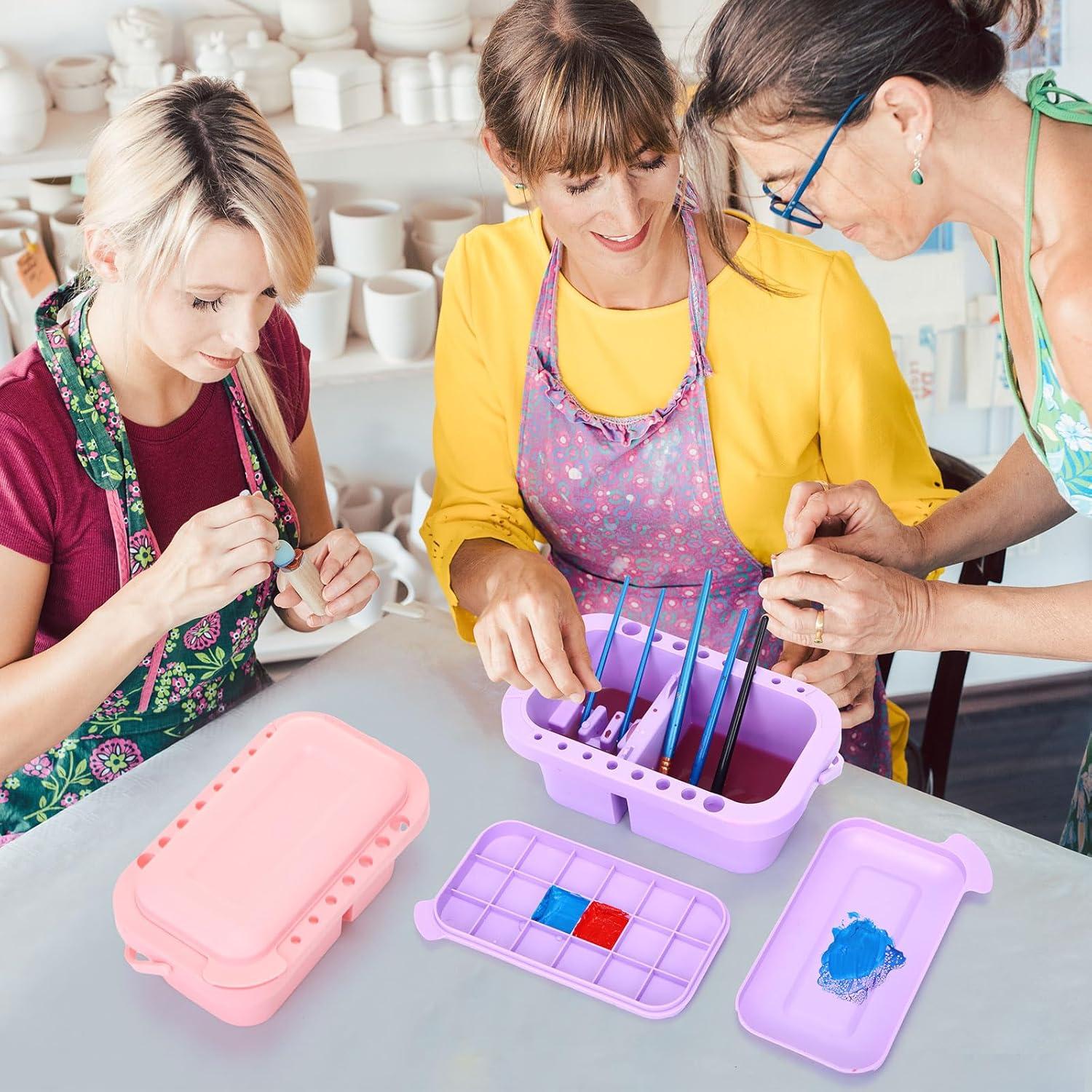 Limpiador de Pinceles 3 en 1 Teenyyou - 4 Recipientes Coloridos