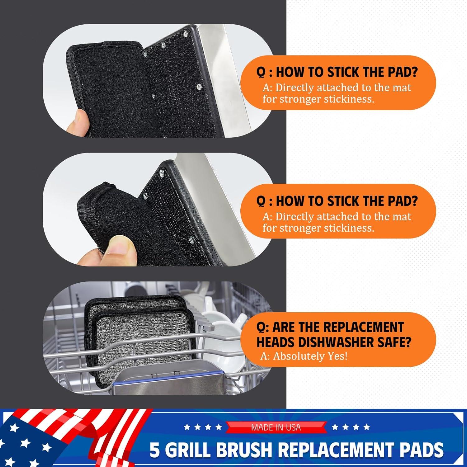 Cepillo Limpiador de Parrilla MEKER Sin Cerda con Cubo Plegable