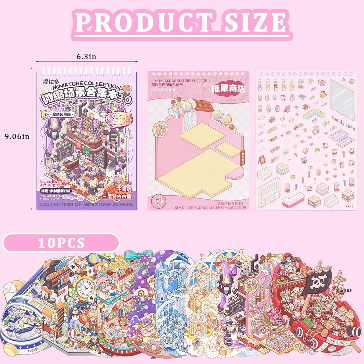 Aifong Stickers 3D DIY Coloridos - 10 Conjuntos para Aliviar Estrés