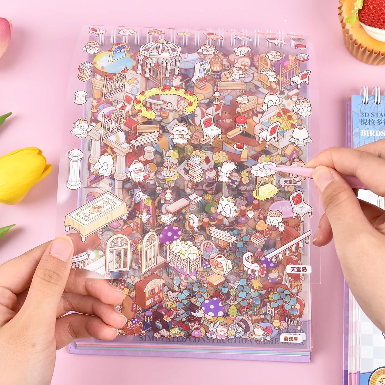 Aifong Stickers 3D DIY Coloridos - 10 Conjuntos para Aliviar Estrés