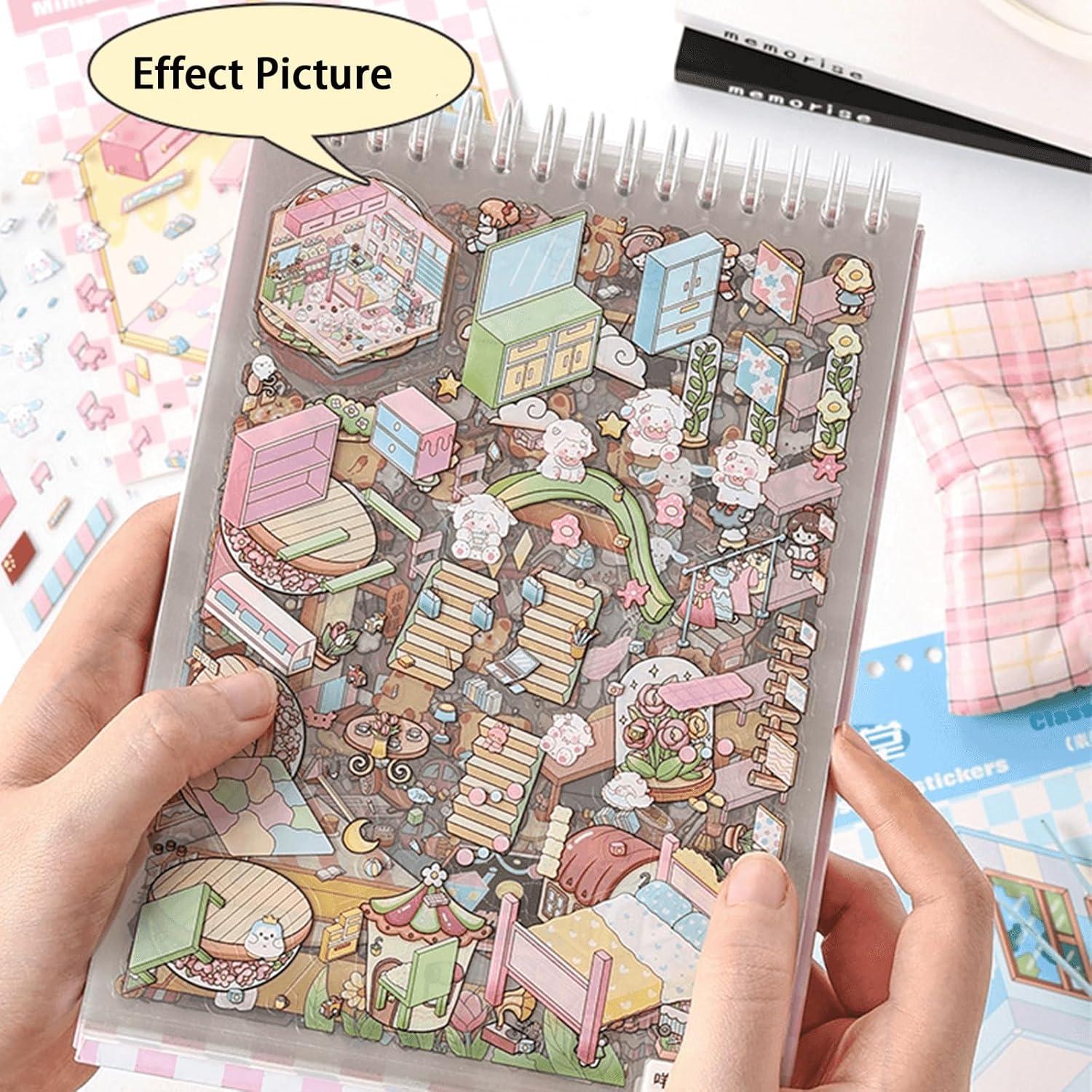 Libro de Pegatinas 3D Genérico 20 Escenas para Alivio de Estrés