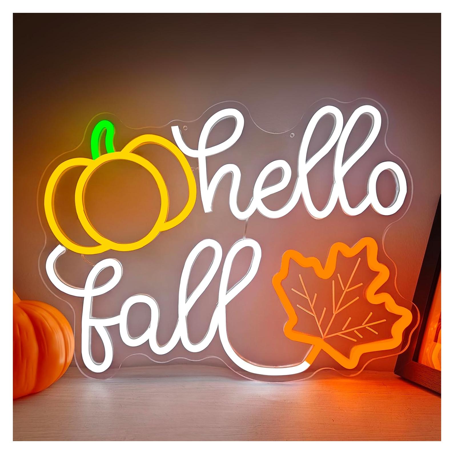 Señal LED Neón Hola Otoño FuugZze para Decoración de Pared