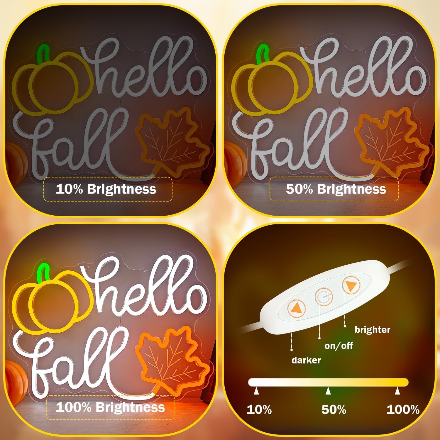 Señal LED Neón Hola Otoño FuugZze para Decoración de Pared