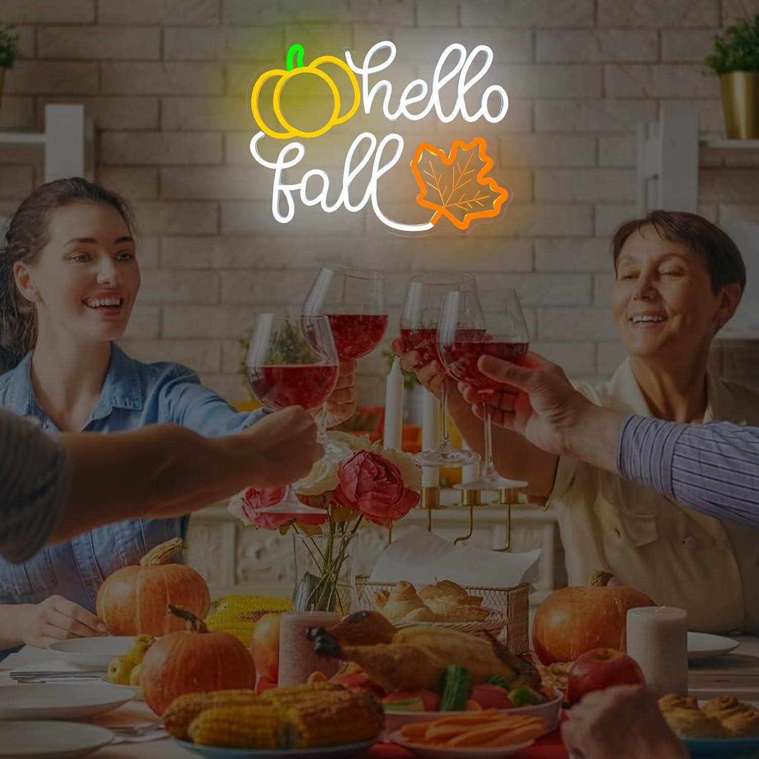 Señal LED Neón Hola Otoño FuugZze para Decoración de Pared