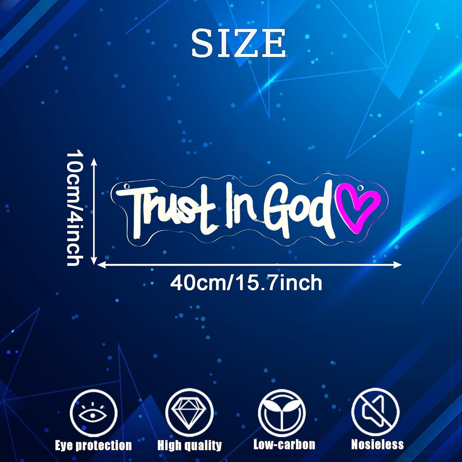 Letrero Neón LED Symone 'Confía en Dios' USB 39.9x15.7 cm