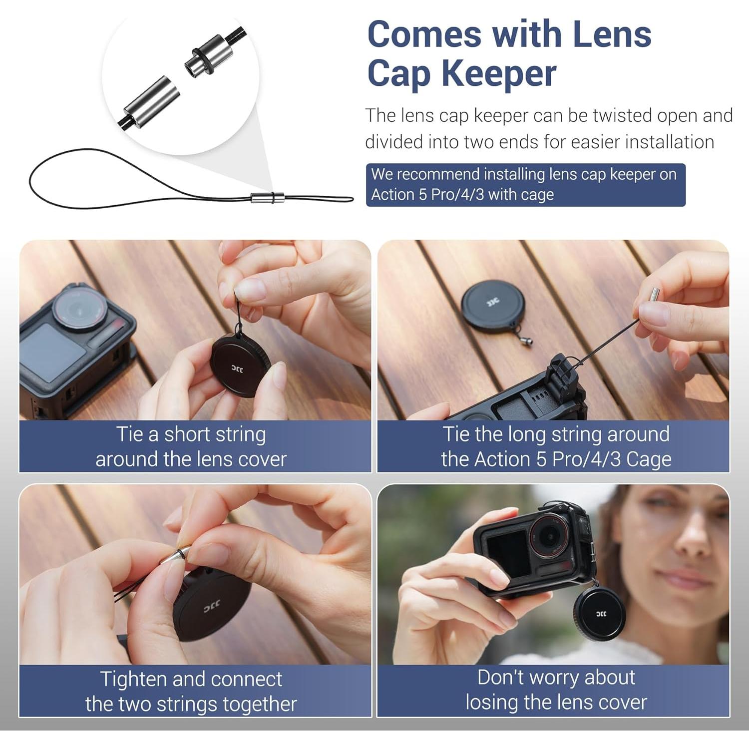 Tapa de Lente de Aluminio JJC LC-DOA5A para DJI Osmo Action 5/4/3