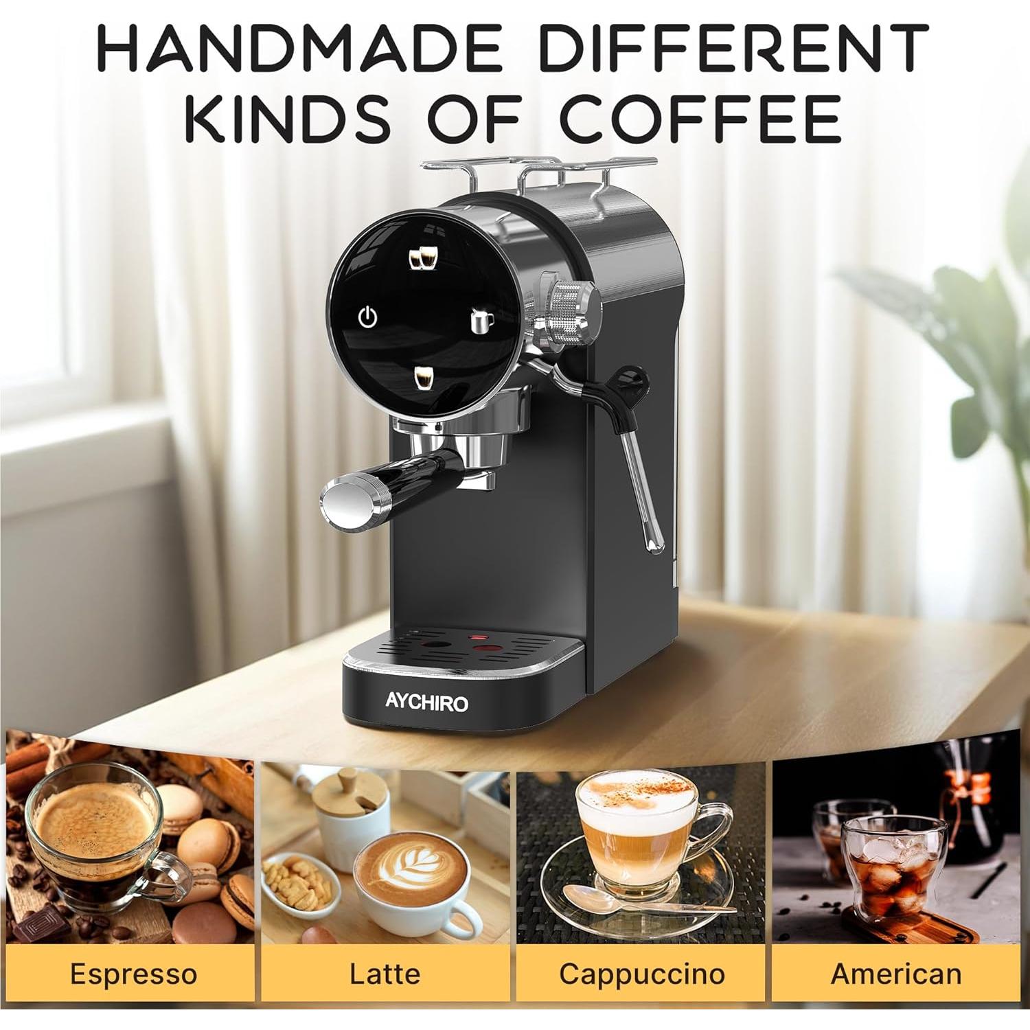 Máquina de Espresso AYCHIRO US-GK-1511-N01 20 Bar con Espumador