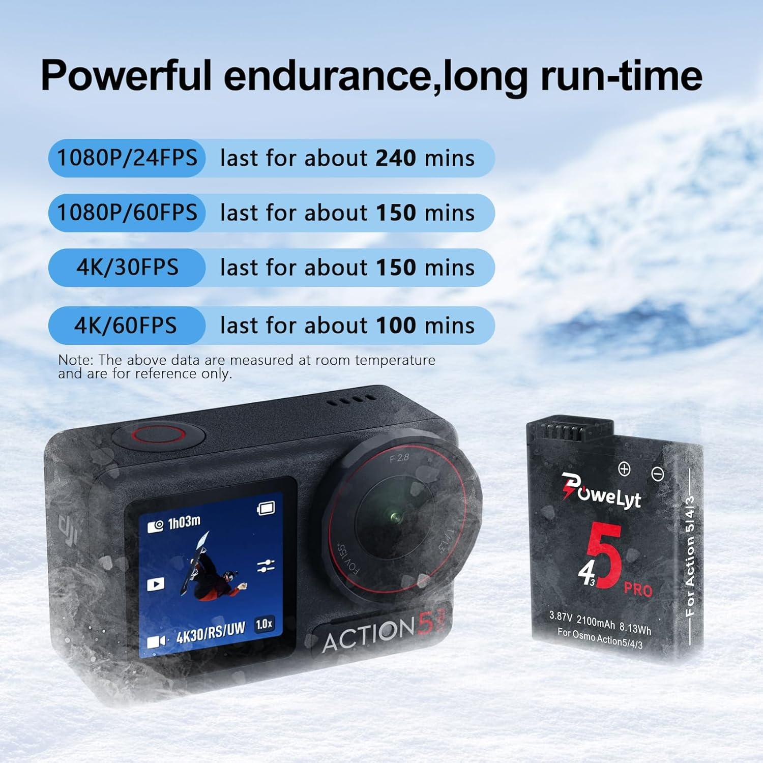 Kit de Cargador y Baterías Osmo Action 5 Pro/4/3 2100mAh