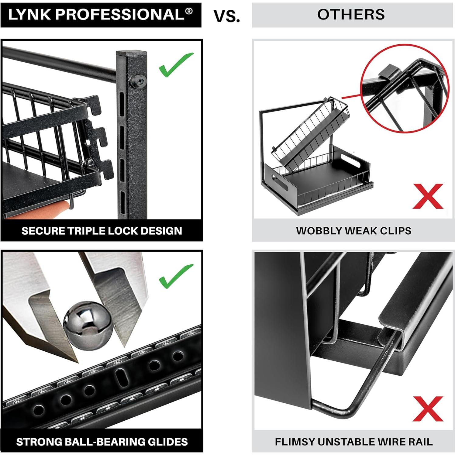 Organizador de Gabinete Lynk Professional 2 Niveles Extraíble Negro
