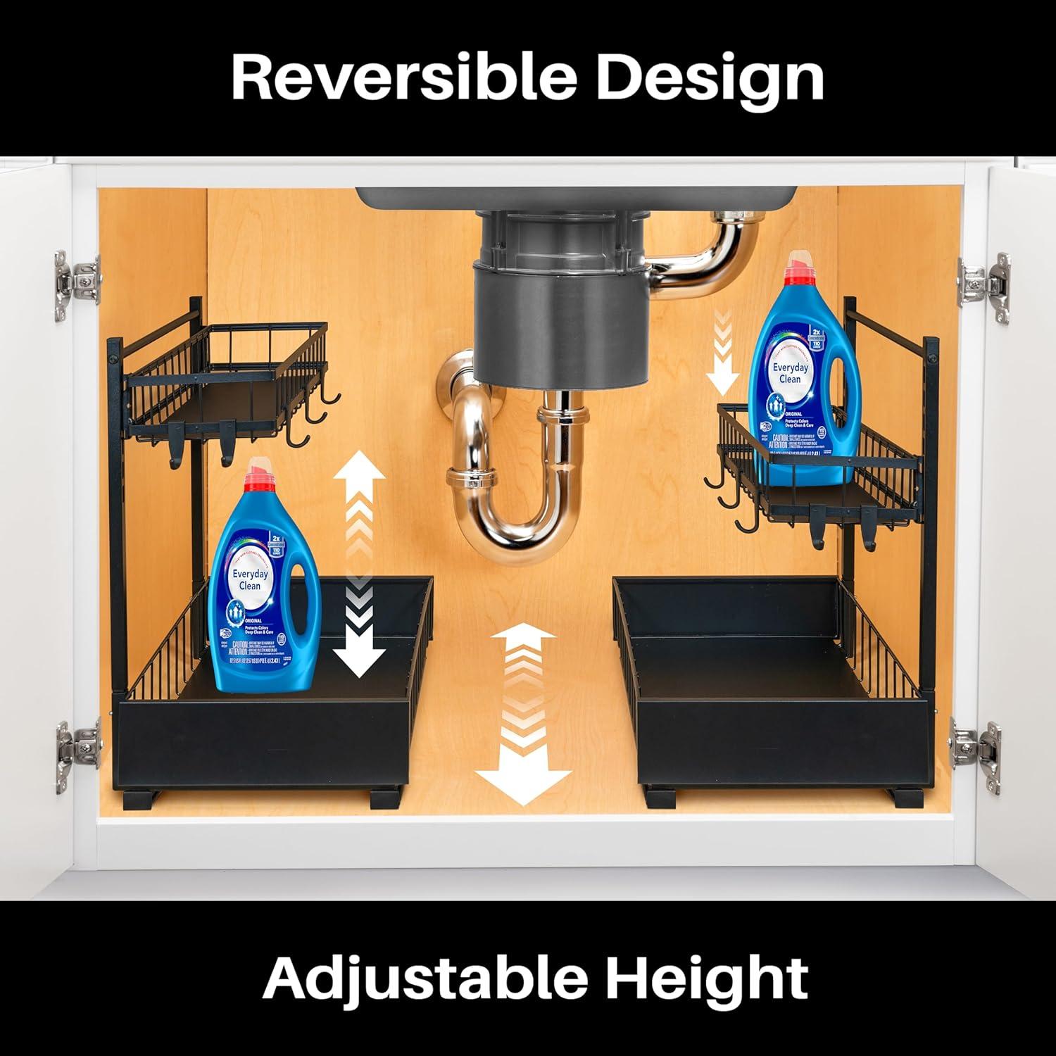 Organizador de Gabinete Lynk Professional 2 Niveles Extraíble Negro