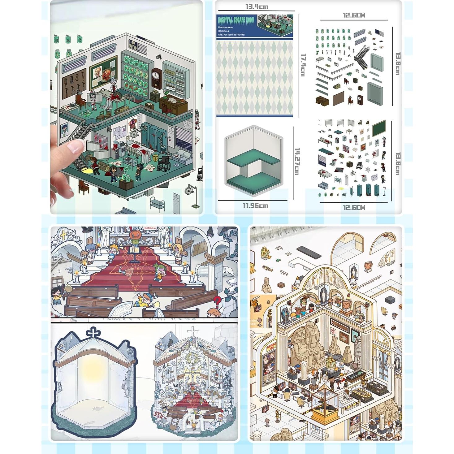 Kit de Calcomanías 3D DIY Coostiksy - Escenas de Terror Halloween