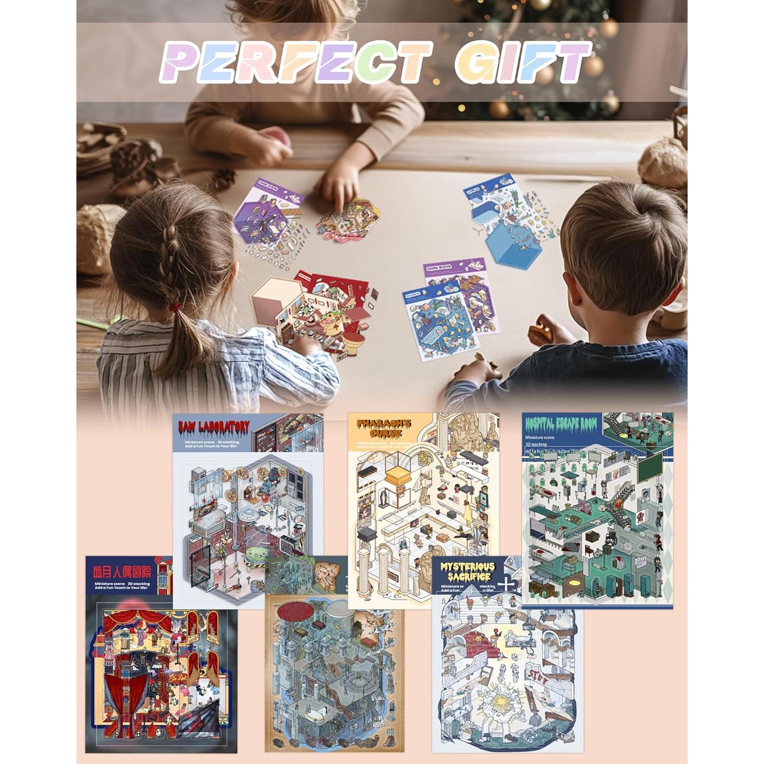 Kit de Calcomanías 3D DIY Coostiksy - Escenas de Terror Halloween