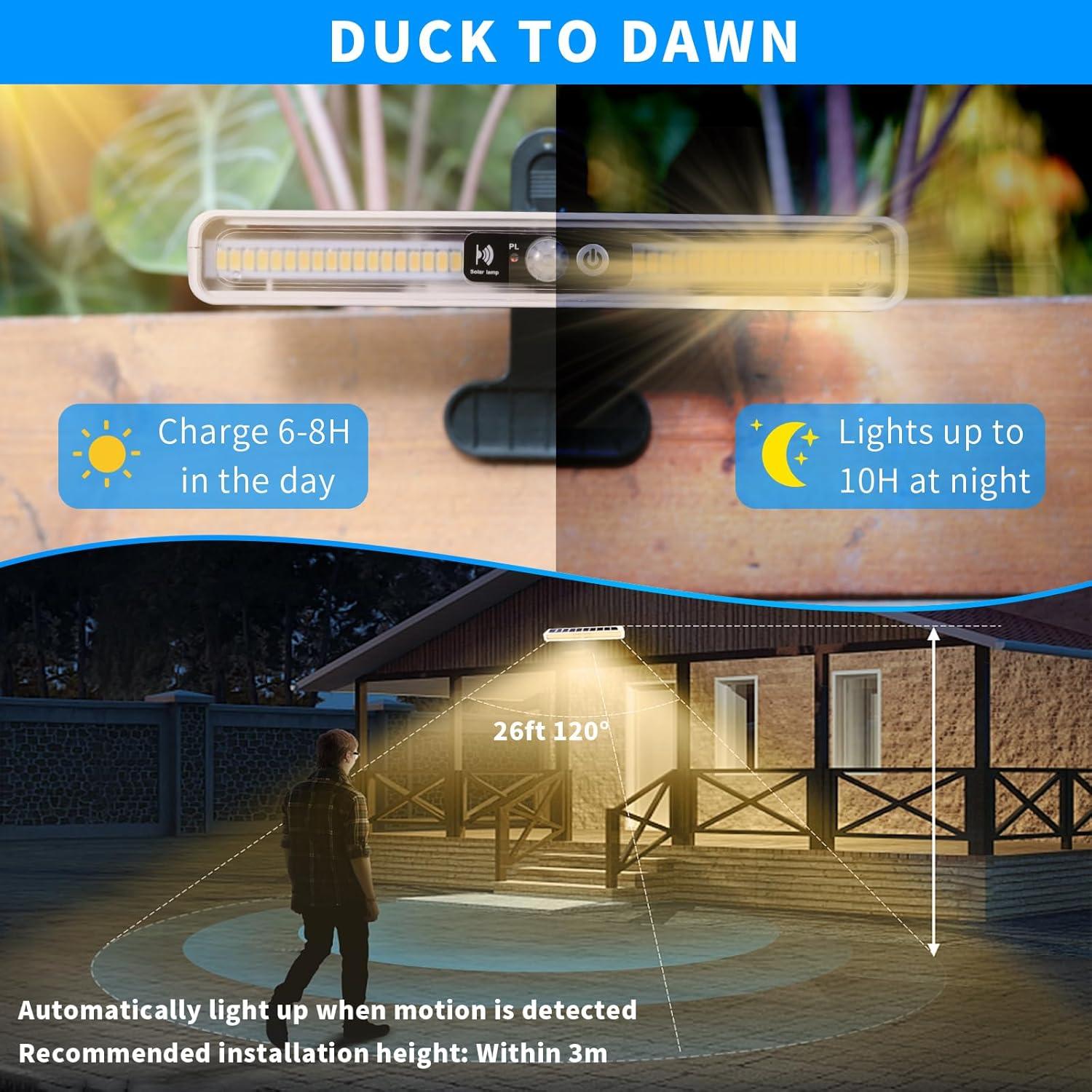 Luces Solares Clip On para Exterior 4 Pzs 36 LEDs 3000K