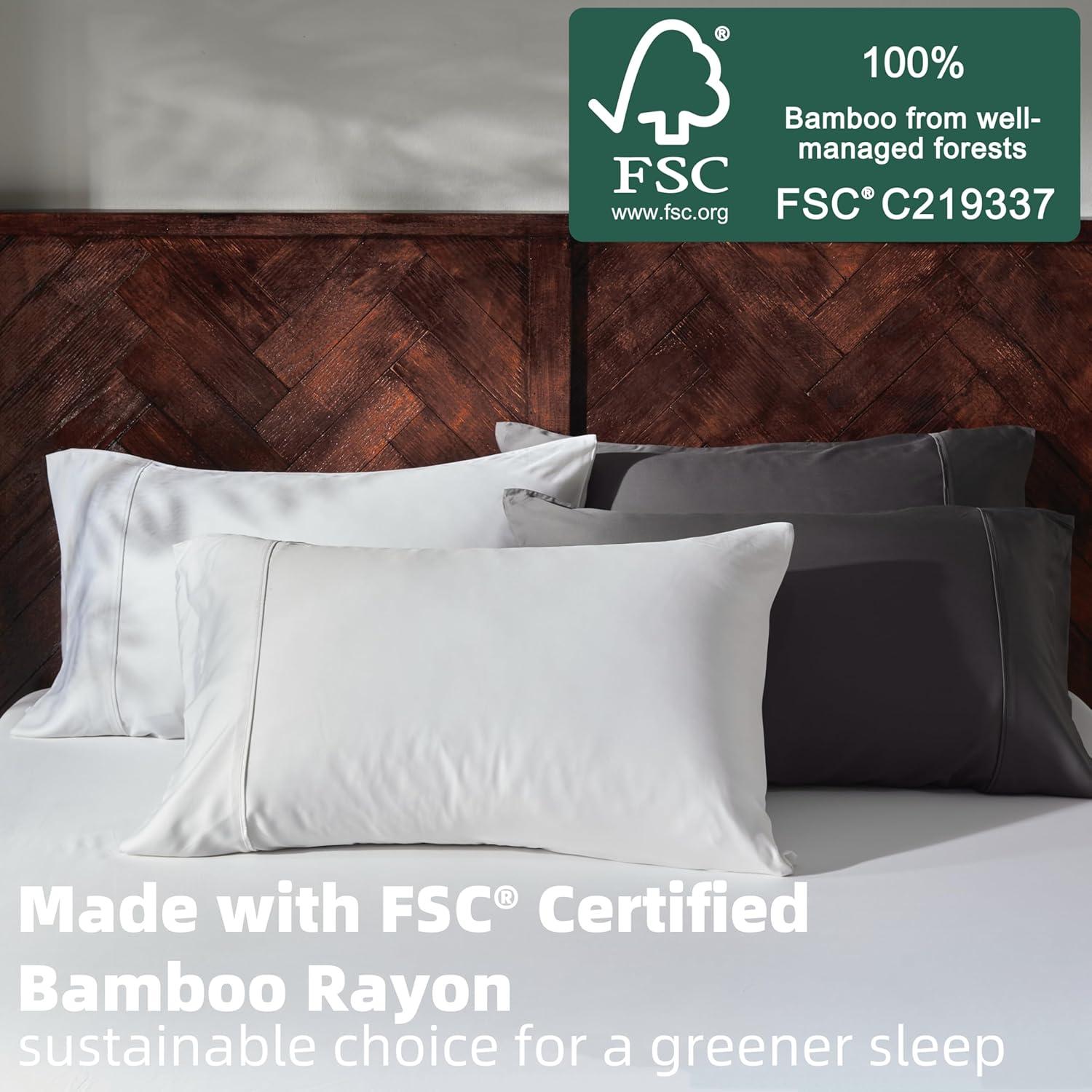 Sábanas Twin GOKOTTA 100% Rayón de Bambú Suaves y Transpirables