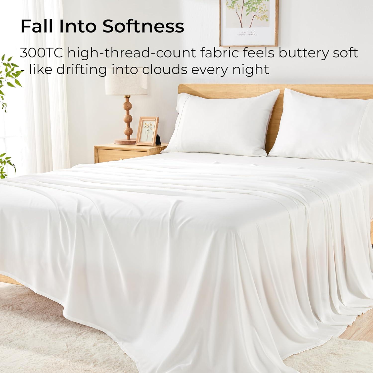 Sábanas Twin GOKOTTA 100% Rayón de Bambú Suaves y Transpirables