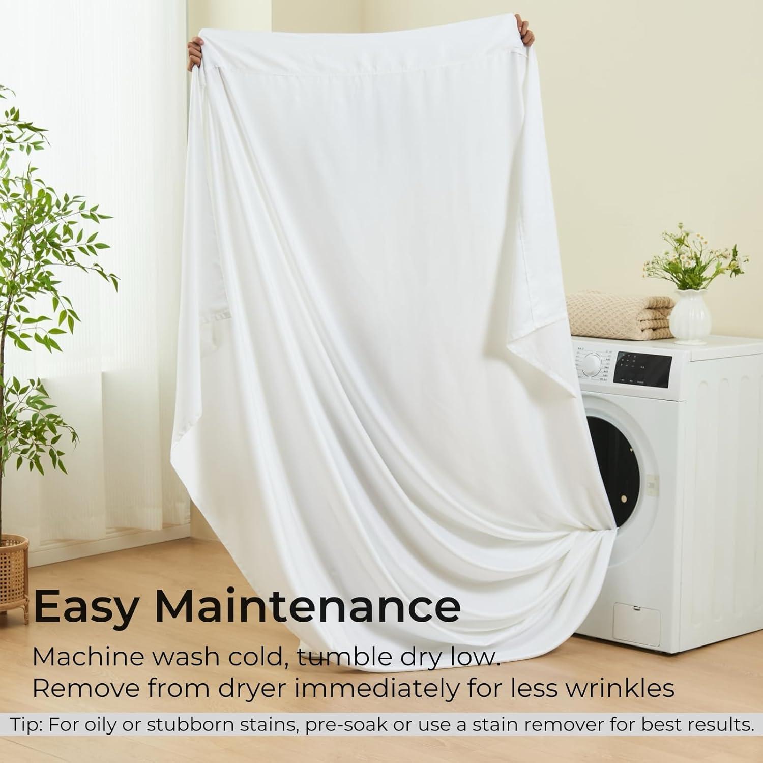 Sábanas Twin GOKOTTA 100% Rayón de Bambú Suaves y Transpirables