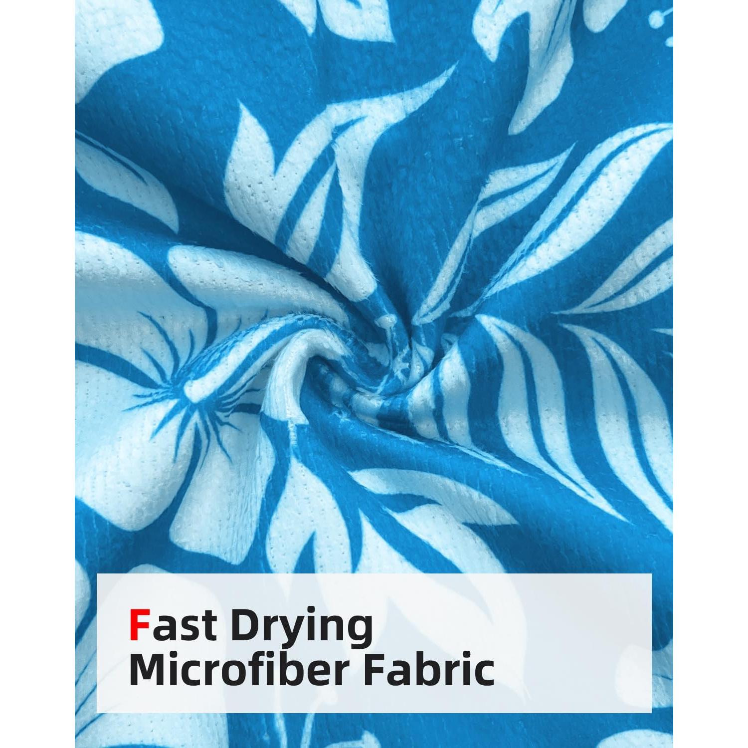 Poncho de Surf Abahub Microfibra Secado Rápido S Flor Azul