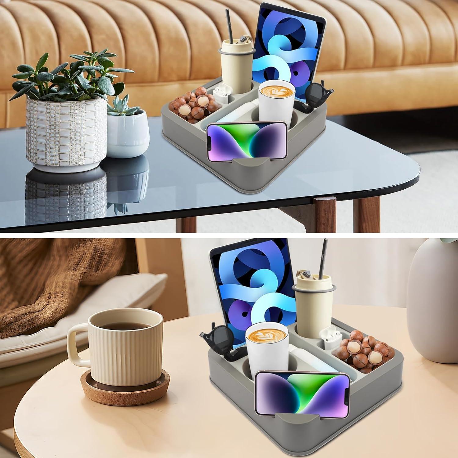 Soporte y bandeja organizadora Heavyrain - Silicona gris