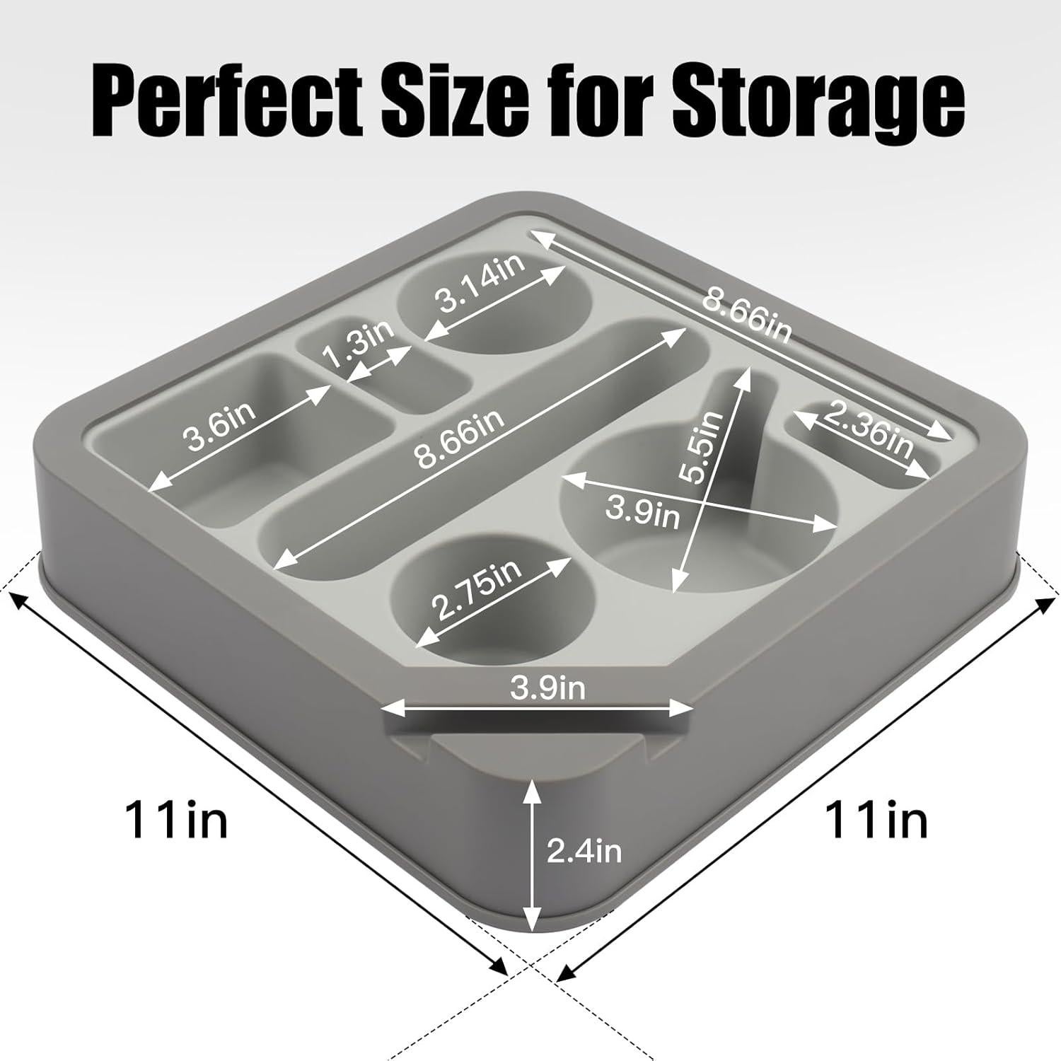 Soporte y bandeja organizadora Heavyrain - Silicona gris