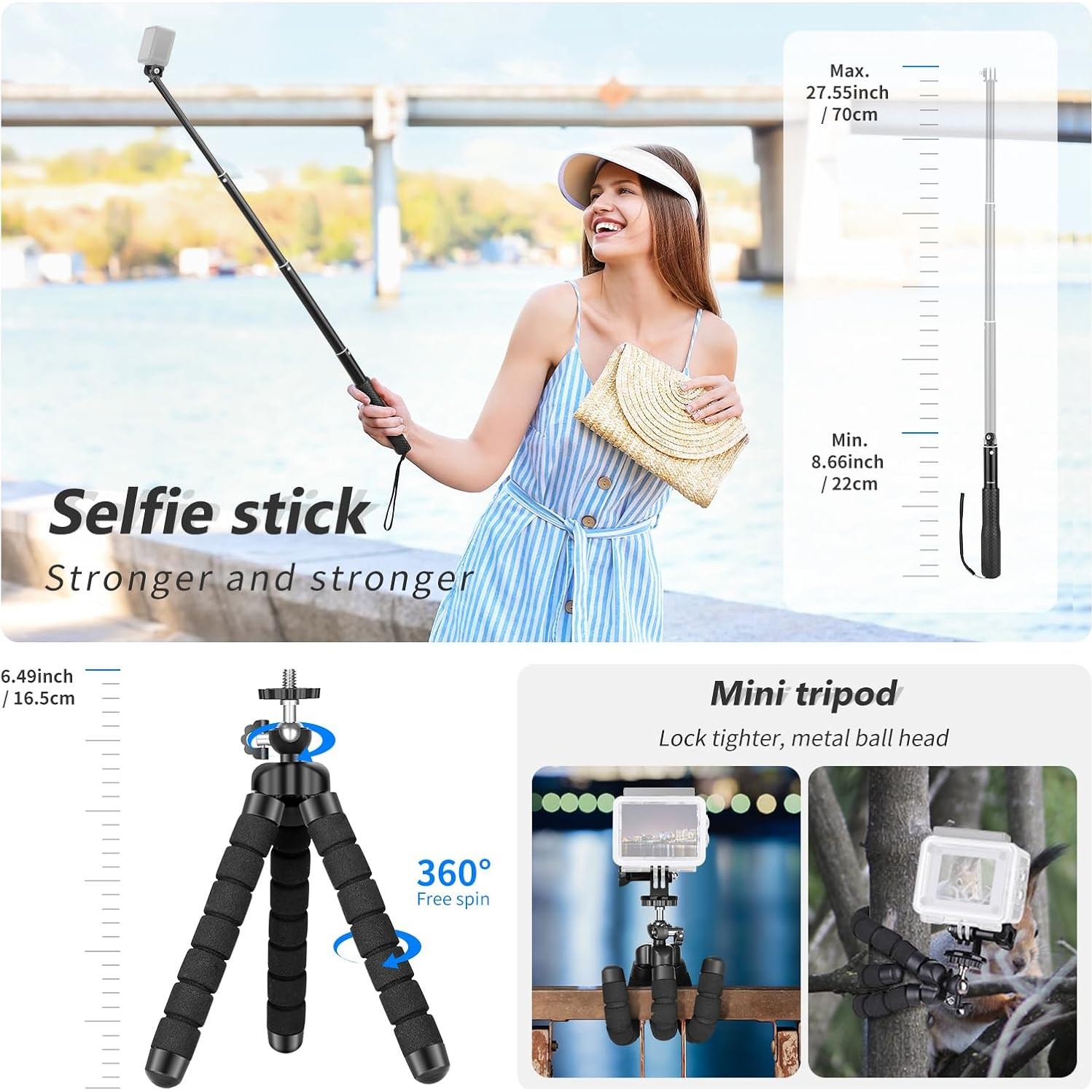 Kit de Accesorios 50 en 1 NEEWER para Cámara de Acción y Soporte