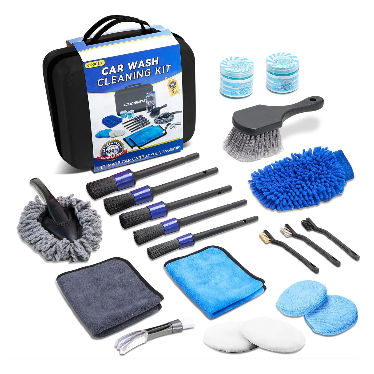 Kit de Detallado de Automóviles 21 Piezas COOGEO con Gel y Cepillos