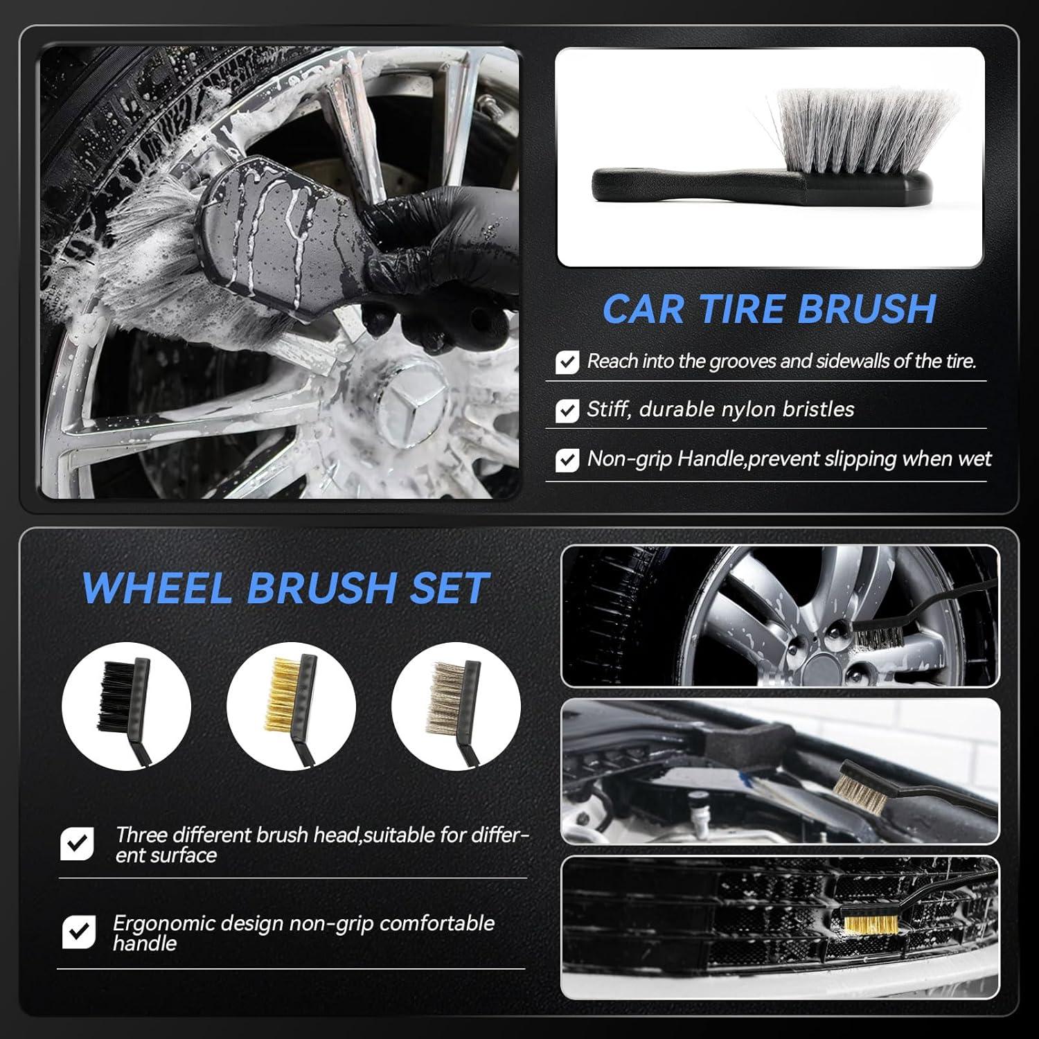 Kit de Detallado de Automóviles 21 Piezas COOGEO con Gel y Cepillos