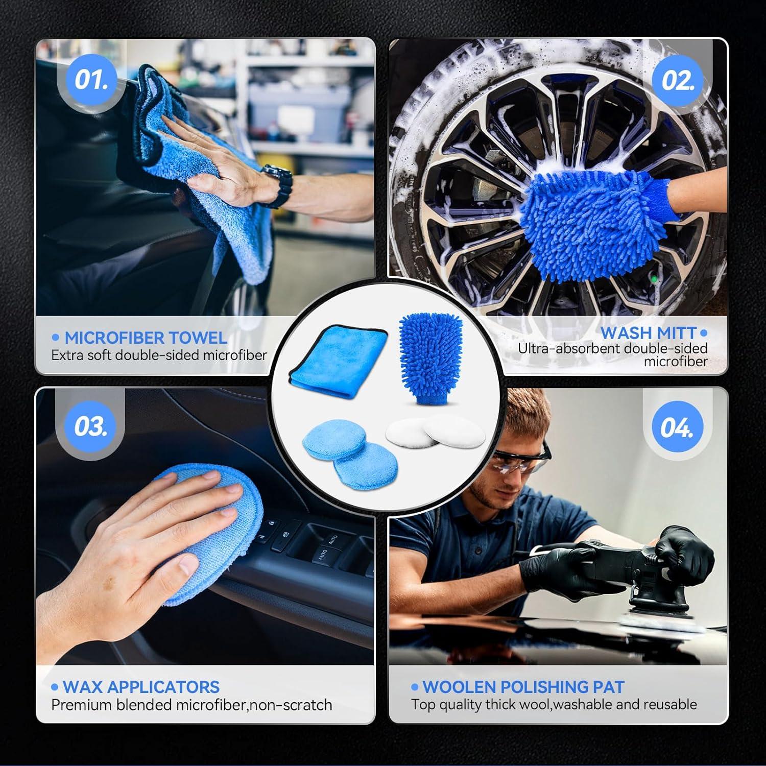 Kit de Detallado de Automóviles 21 Piezas COOGEO con Gel y Cepillos