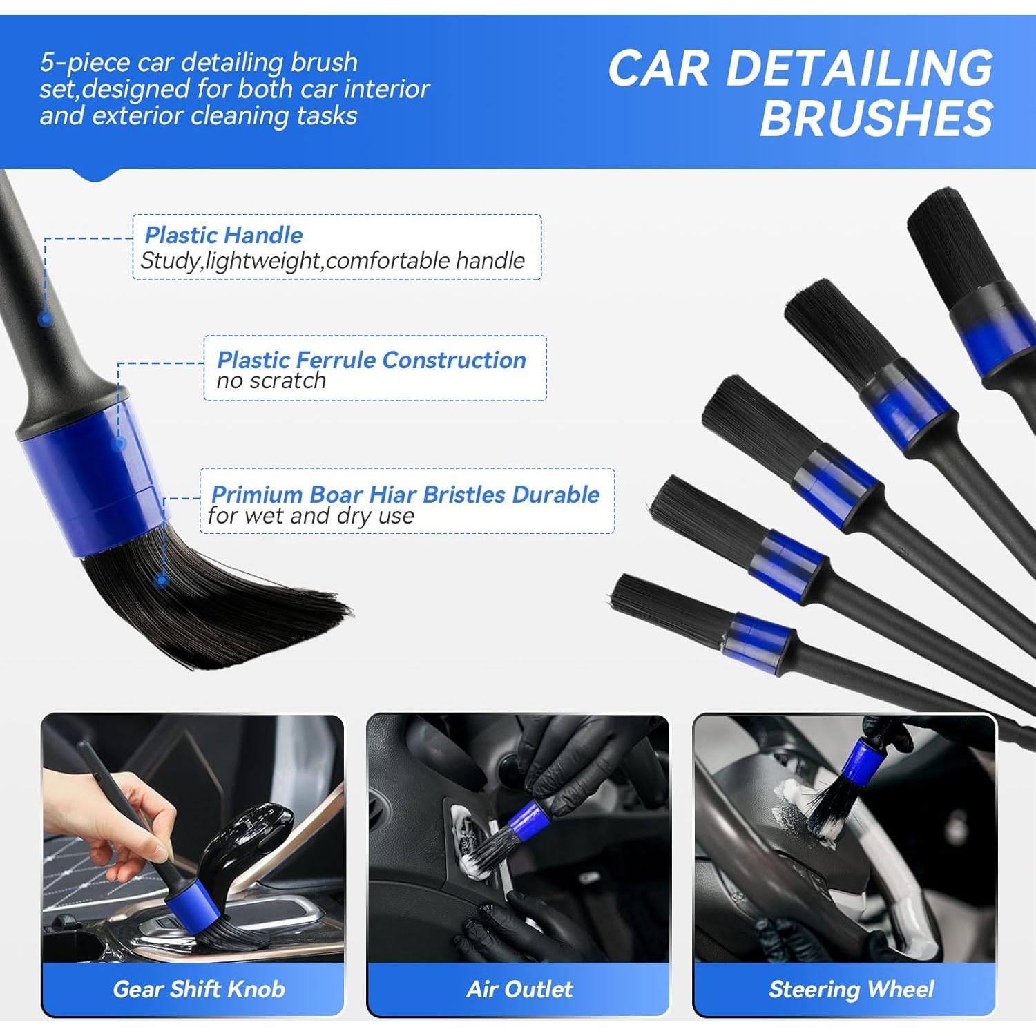 Kit de Detallado de Automóviles 21 Piezas COOGEO con Gel y Cepillos