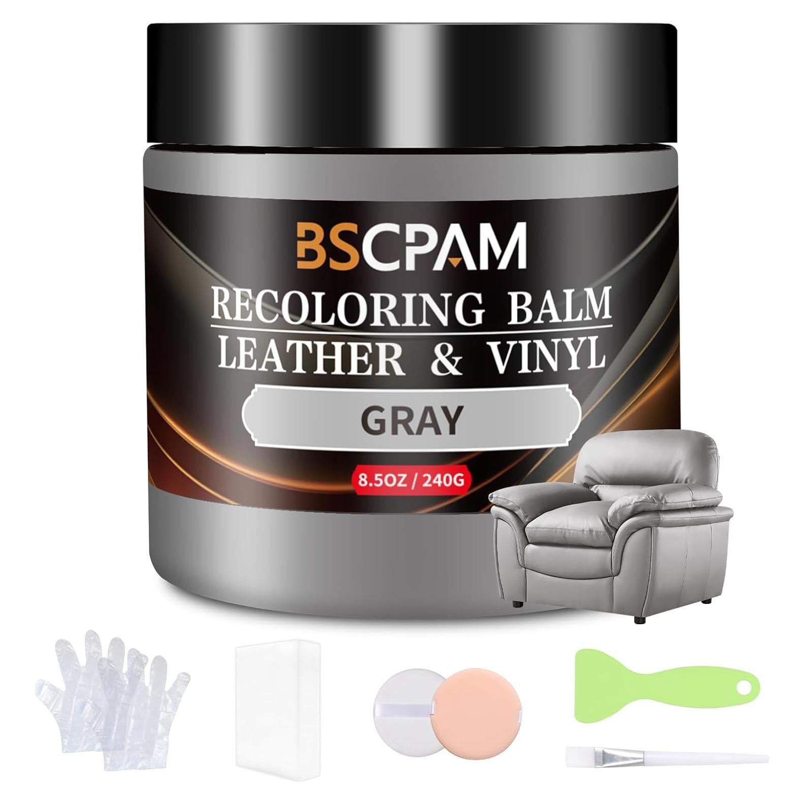 Bálsamo de Recoloración de Cuero BSCPAM 240g Gris - Kit Reparación