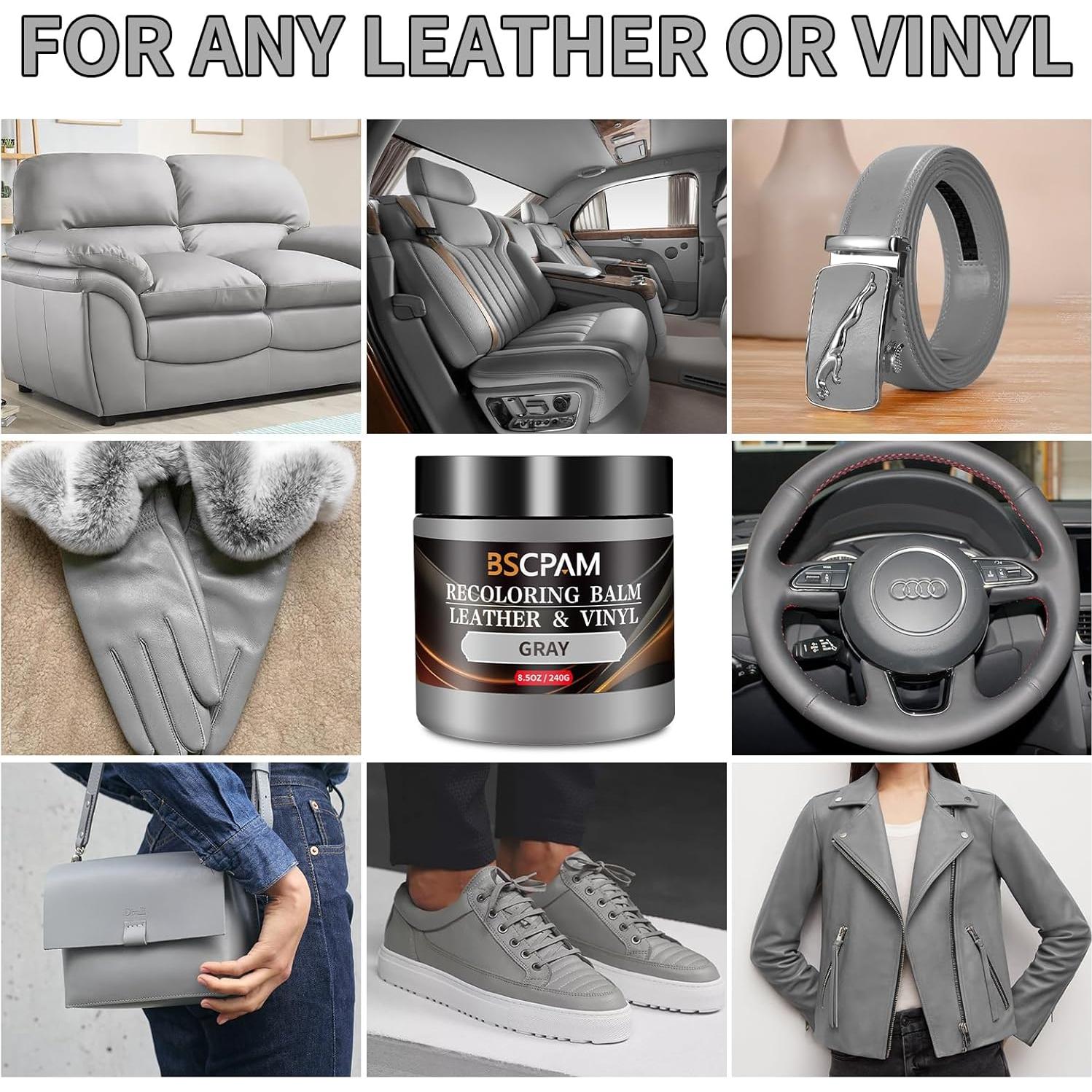 Bálsamo de Recoloración de Cuero BSCPAM 240g Gris - Kit Reparación
