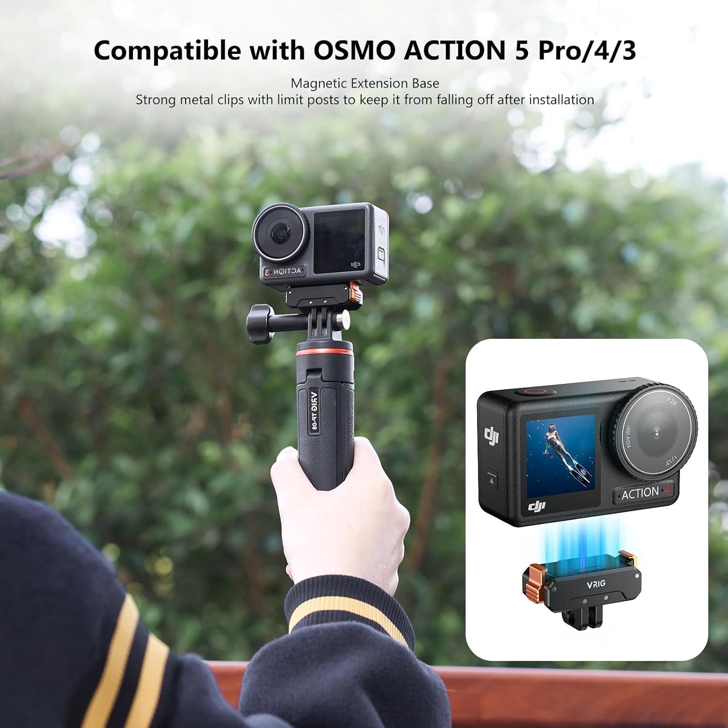 Adaptador Magnético VRIG para DJI Osmo Action 5Pro/4/3 - Liberación Rápida