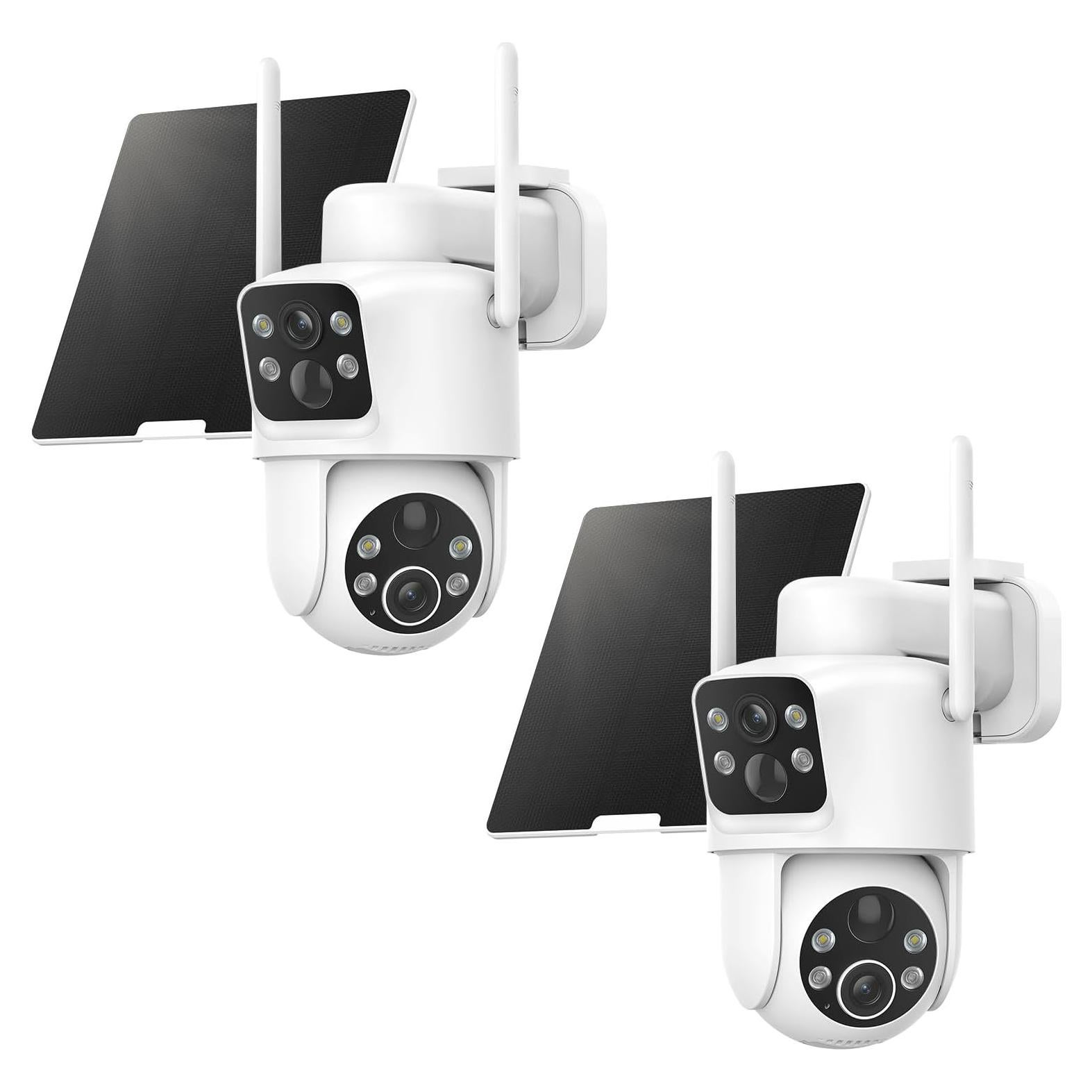 Cámaras de Seguridad Solar Inalámbricas TKENPRO 2K HD Doble Lente