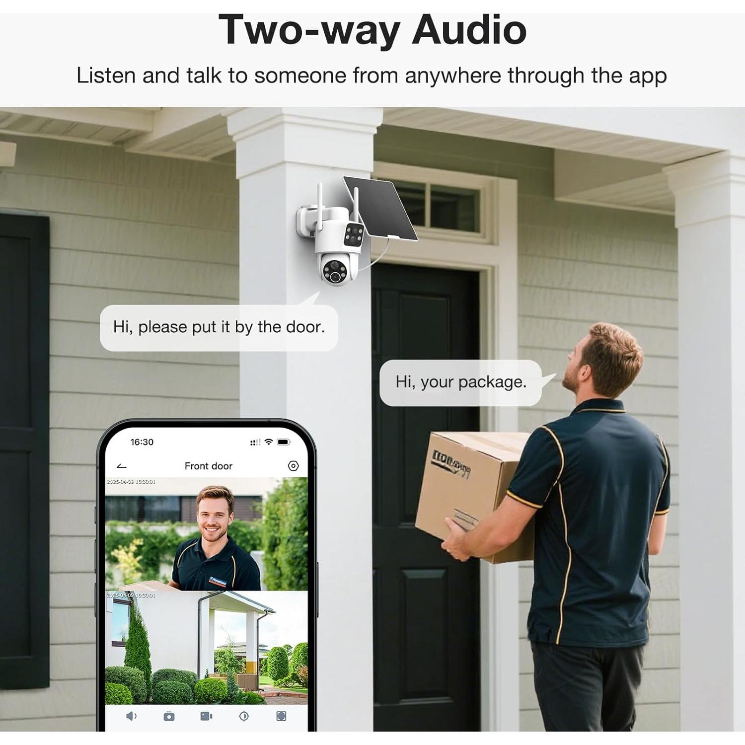 Cámaras de Seguridad Solar Inalámbricas TKENPRO 2K HD Doble Lente