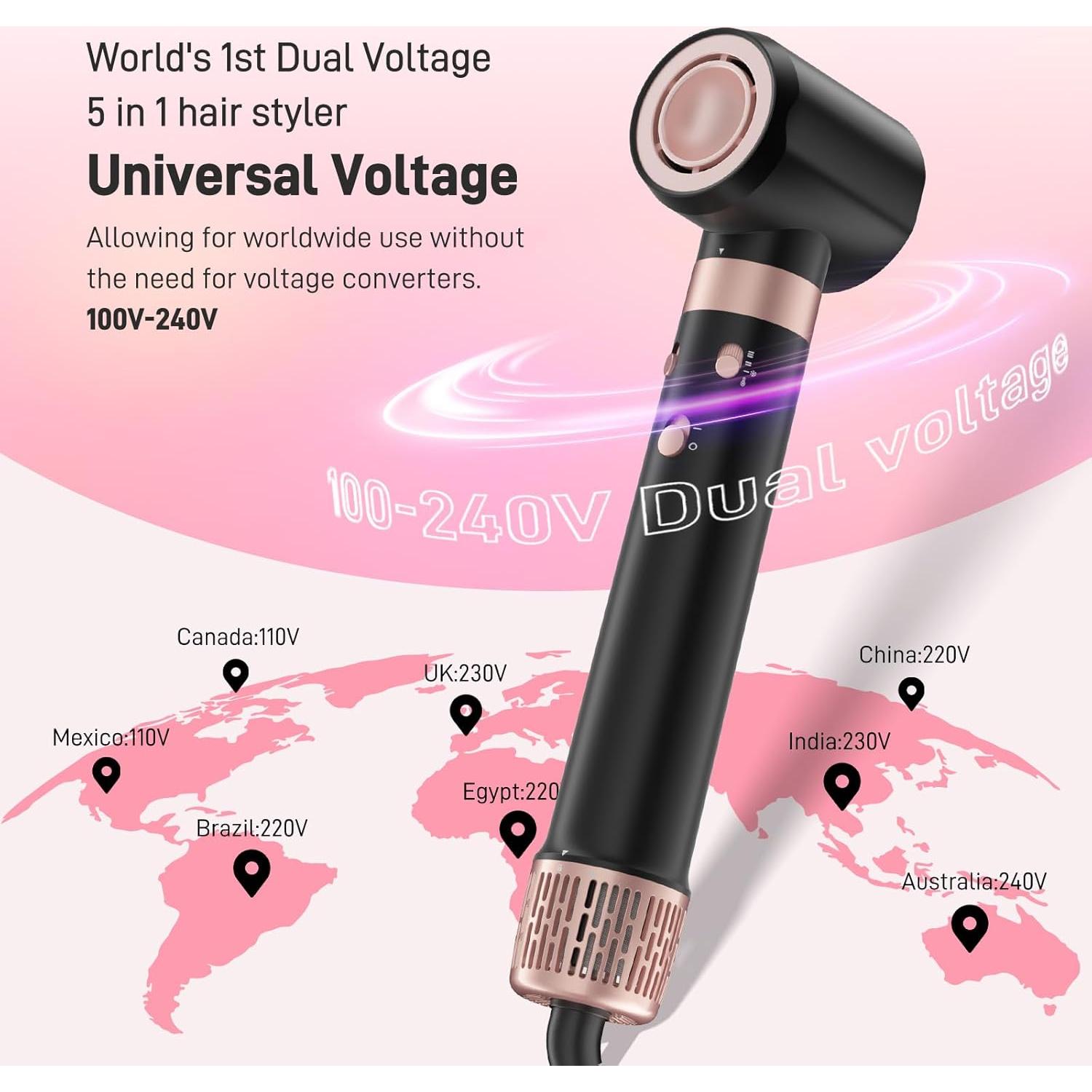 Cepillo Secador de Pelo 5 en 1 MESCOMB Doble Voltaje 1.67kg