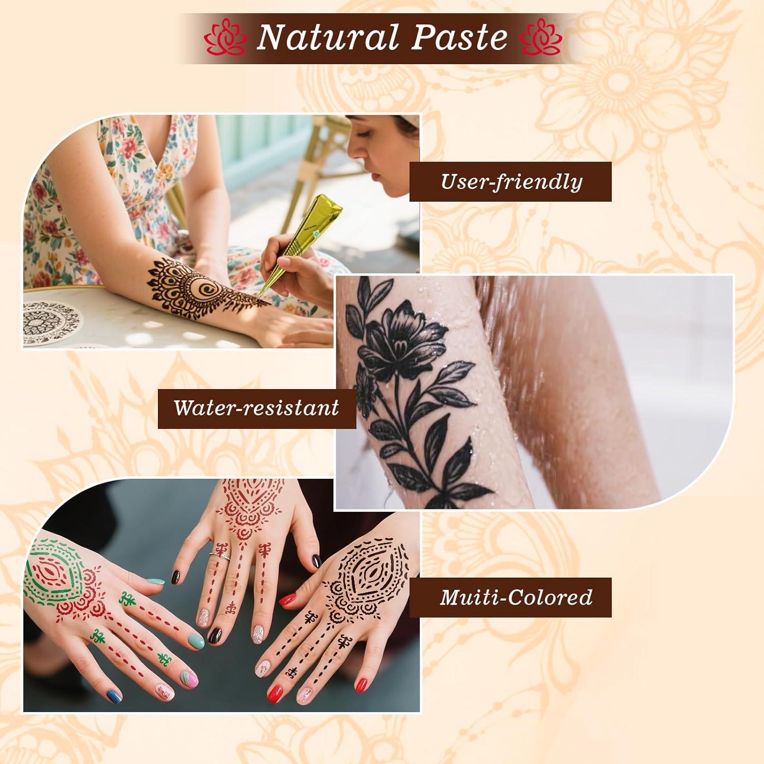 Kit de Tatuajes Temporales ZPTYCHZ - 4 Piezas con Tinta