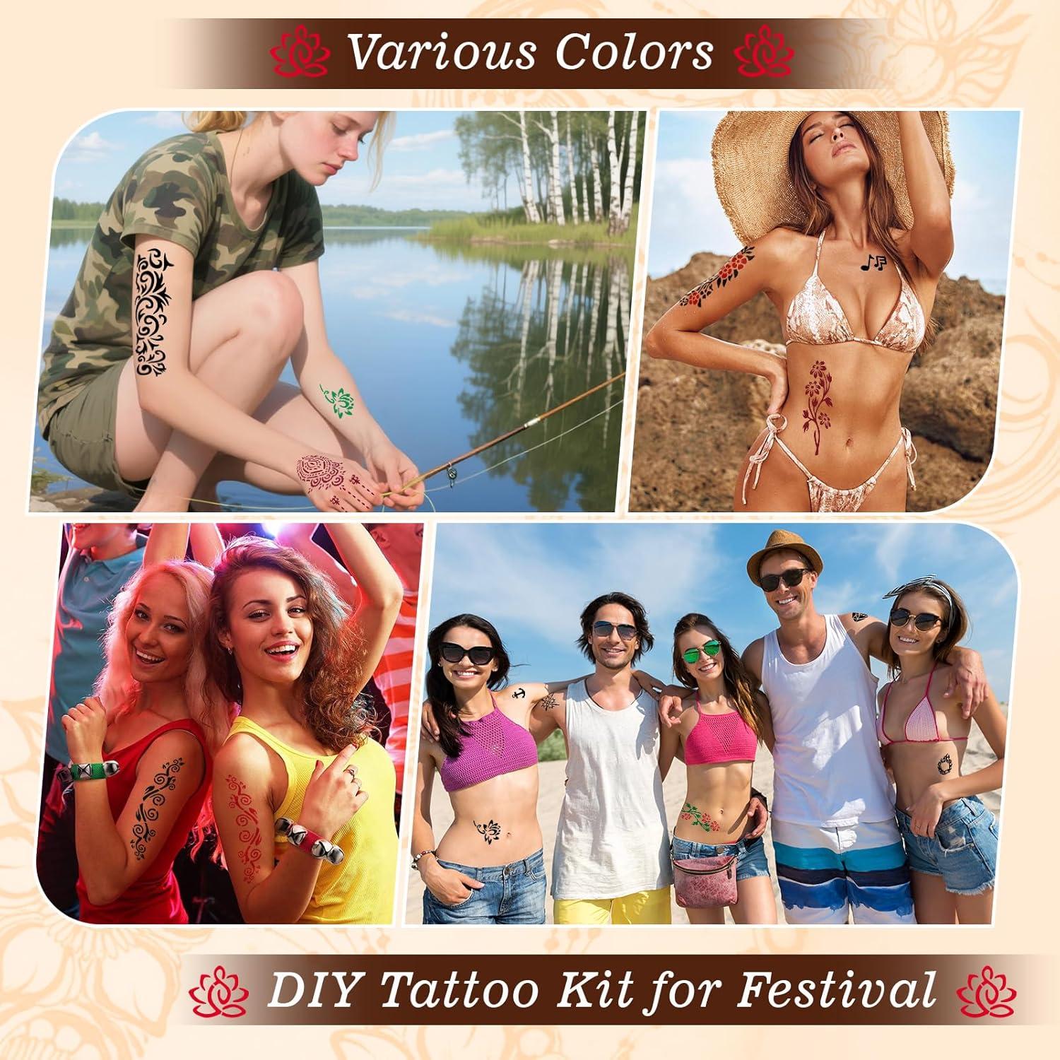 Kit de Tatuajes Temporales ZPTYCHZ - 4 Piezas con Tinta