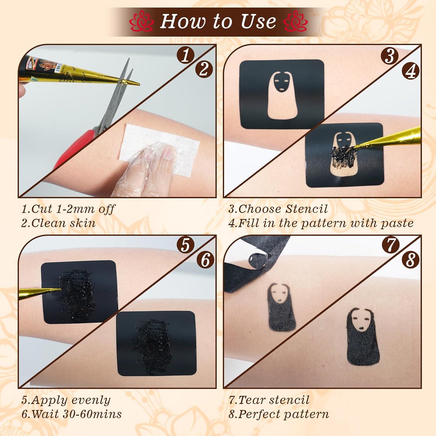 Kit de Tatuajes Temporales ZPTYCHZ - 4 Piezas con Tinta