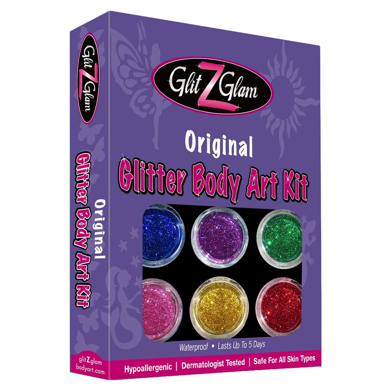 Kit de Tatuajes Temporales de Brillo GlitZGlam - 6 Colores