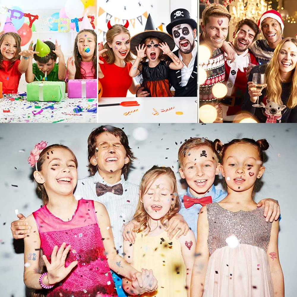 Kit de Tatuajes Temporales de Brillo NATUMER 48 Colores