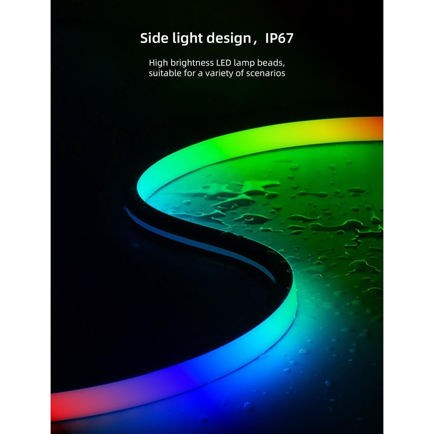 Tira LED Neón RGB-IC 10m Aurevita con Control App y Música