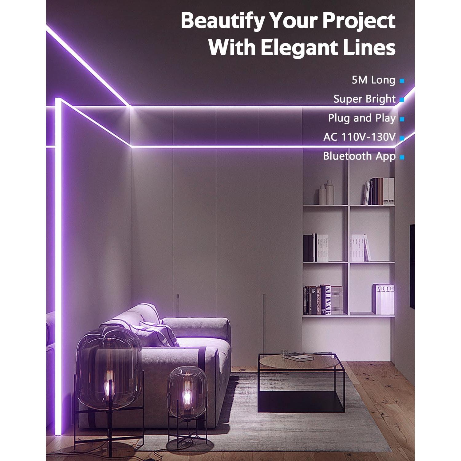 Tira de Luz LED RGB COB 5M 110V con Control Remoto Impermeable