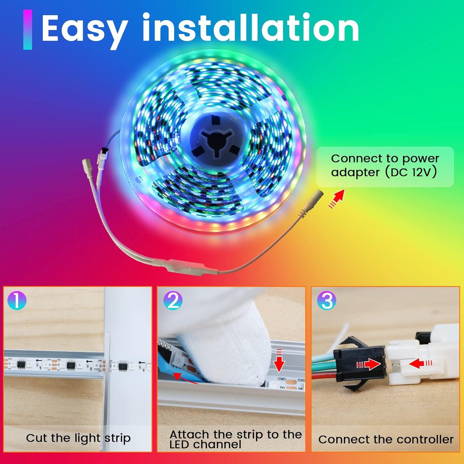 Tira de LED RGB Muzata AC1L 5M 96 LEDs/m Alta Densidad