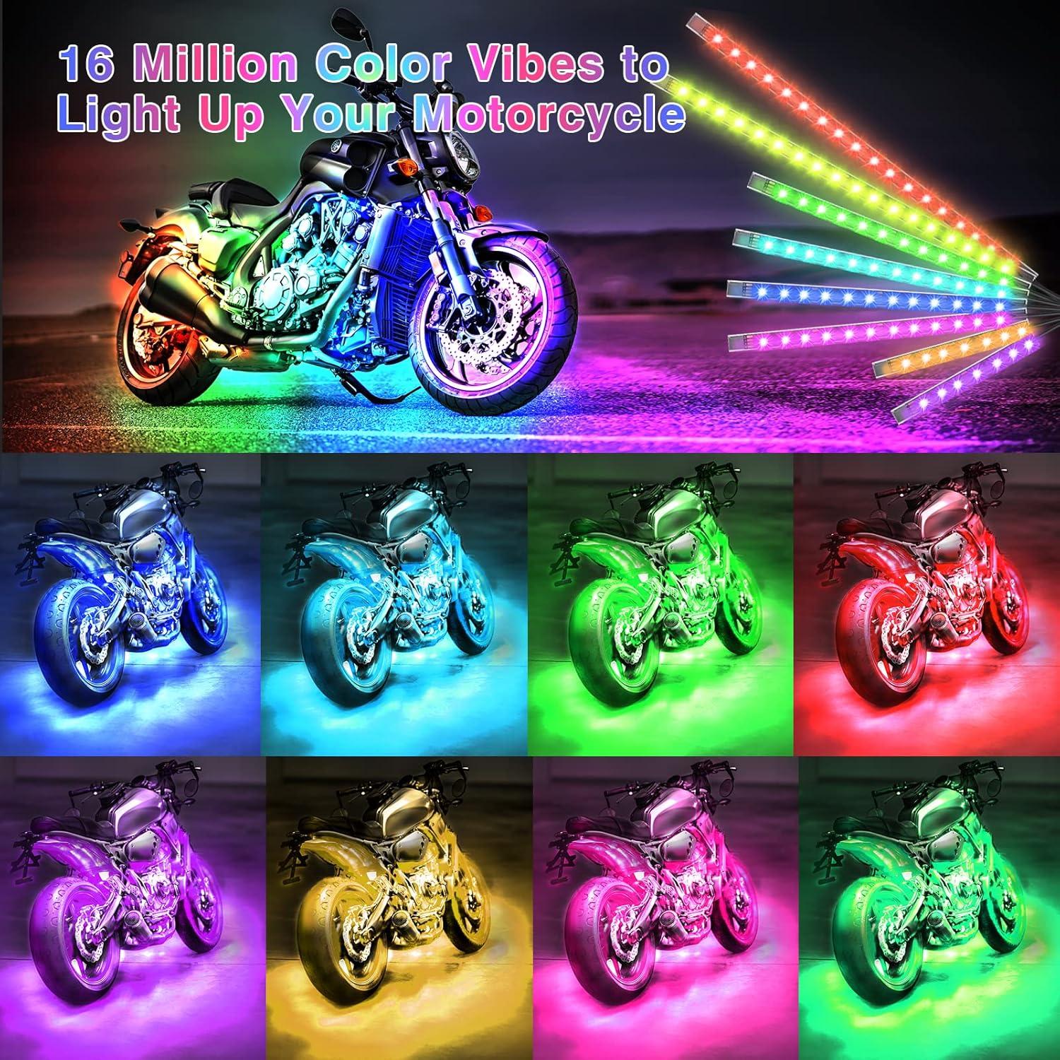 Kit de Luces LED para Motocicleta LD DARKEAGLE 24 Piezas RGB