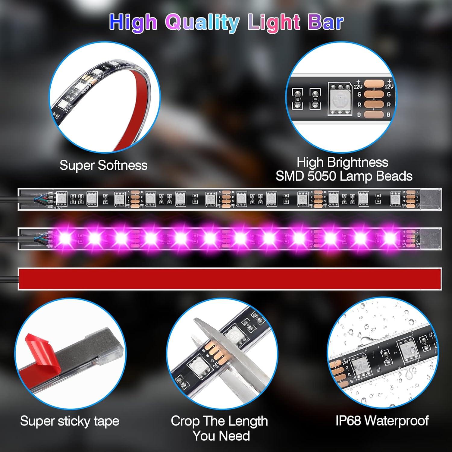 Kit de Luces LED para Motocicleta LD DARKEAGLE 24 Piezas RGB