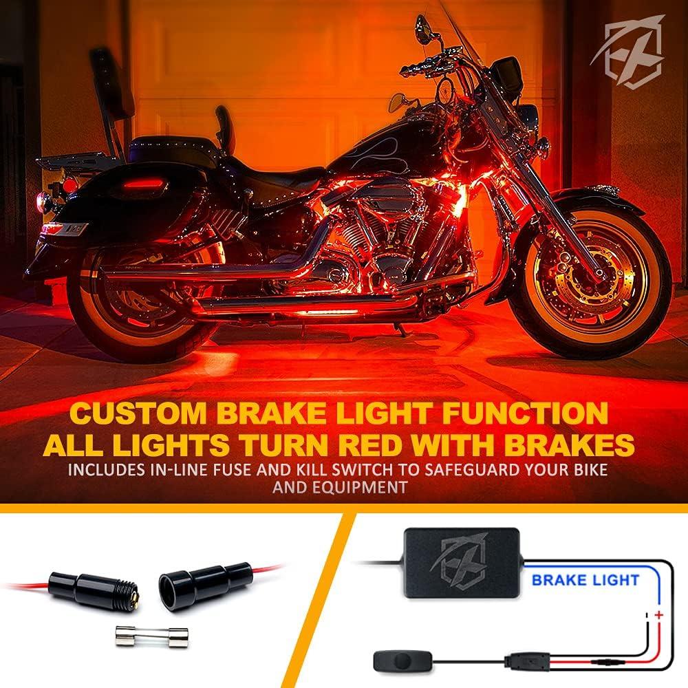 Kit de Luces LED RGB Xprite 8PCS para Motocicleta Impermeable