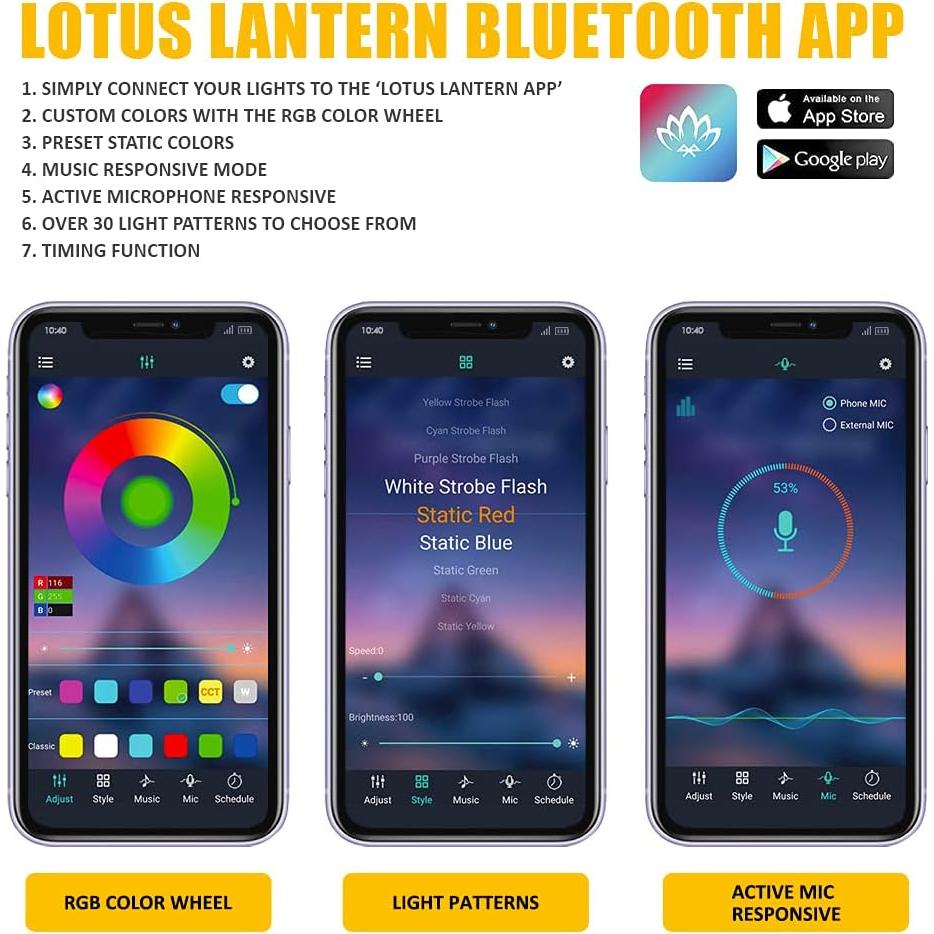 Kit de Luces LED RGB Xprite 8PCS para Motocicleta Impermeable